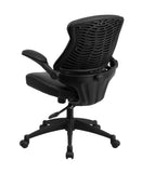 Flash Furniture Mid-Back Black Leather Executive Swivel Office Chair With Back Angle Adjustment And Flip-Up Arms BL-ZP-804-GG