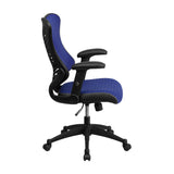 High Back Blue Mesh Chair With Nylon Base [Bl-ZP-806-BL-GG]