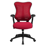 Flash Furniture High Back Burgundy Mesh Chair with Nylon Base