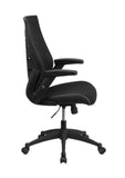 Flash Furniture High Back Black Designer Mesh Executive Swivel Office Chair With Height Adjustable Flip-Up Arms BL-ZP-809-BK-GG