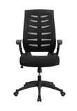 Flash Furniture High Back Black Designer Mesh Executive Swivel Office Chair With Height Adjustable Flip-Up Arms BL-ZP-809-BK-GG