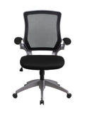 Flash Furniture Mid-Back Black Mesh Swivel Task Chair With Gray Frame And Flip-Up Arms BL-ZP-8805-BK-GG