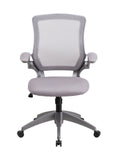 Flash Furniture Mid-Back Gray Mesh Swivel Task Chair With Gray Frame And Flip-Up Arms BL-ZP-8805-GY-GG