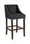 Flash Furniture Carmel Series 30" High Transitional Walnut Barstool with Accent Nail Trim in Black Fabric