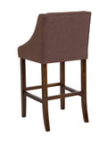 Flash Furniture Carmel Series 30" High Transitional Walnut Barstool with Accent Nail Trim - Brown