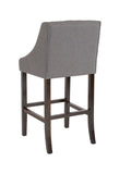 Flash Furniture Carmel Series 30" High Transitional Tufted Walnut Barstool with Accent Nail Trim in Dark Gray Fabric