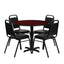 Flash Furniture 36'' Round Mahogany Laminate Table Set With 4 Black Trapezoidal Back Banquet Chairs [HDBF1002-GG]