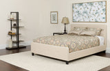 Flash Furniture Tribeca King Size Tufted Upholstered Platform Bed in Beige Fabric with Pocket Spring Mattress