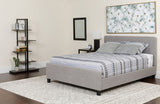 Flash Furniture Tribeca King Size Tufted Upholstered Platform Bed in Light Gray Fabric with Pocket Spring Mattress