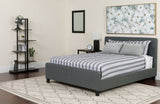 Flash Furniture Tribeca King Size Tufted Upholstered Platform Bed in Dark Gray Fabric with Pocket Spring Mattress