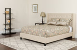 Flash Furniture Riverdale King Size Tufted Upholstered Platform Bed in Beige Fabric with Pocket Spring Mattress