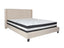 Flash Furniture Riverdale King Size Tufted Upholstered Platform Bed in Beige Fabric with Pocket Spring Mattress