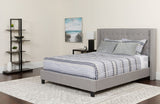 Flash Furniture Riverdale King Size Tufted Upholstered Platform Bed in Light Gray Fabric with Pocket Spring Mattress