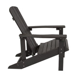 Flash Furniture Charlestown All Weather Patio Adirondack Chair in Slate Gray Faux Wood