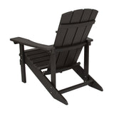 Flash Furniture Charlestown All Weather Patio Adirondack Chair in Slate Gray Faux Wood