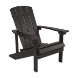 Flash Furniture Charlestown All Weather Patio Adirondack Chair in Slate Gray Faux Wood