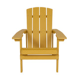 Flash Furniture Charlestown All Weather Patio Adirondack Chair in Yellow Faux Wood