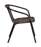 Flash Furniture Dark Brown Rattan Indoor-Outdoor Restaurant Stack Chair