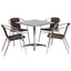 Flash Furniture 31.5" Square Aluminum Indoor-Outdoor Table With 4 Rattan Chairs