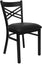 HERCULES SERIES BLACK "X" BACK METAL RESTAURANT CHAIR WITH BLACK VINYL SEAT