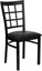 HERCULES SERIES BLACK WINDOW BACK METAL RESTAURANT CHAIR WITH BLACK VINYL SEAT