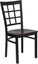 HERCULES SERIES BLACK WINDOW BACK METAL RESTAURANT CHAIR WITH MAHOGANY WOOD SEAT