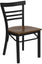 HERCULES SERIES LADDER BACK BLACK METAL RESTAURANT CHAIR WITH CHERRY WOOD SEAT