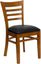 HERCULES SERIES CHERRY FINISHED LADDER BACK WOODEN RESTAURANT CHAIR WITH BLACK VINYL SEAT