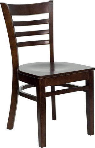 HERCULES SERIES WALNUT FINISHED LADDER BACK WOODEN RESTAURANT CHAIR