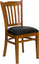 HERCULES SERIES CHERRY FINISHED VERTICAL SLAT BACK WOODEN RESTAURANT CHAIR WITH BLACK VINYL SEAT