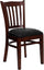 HERCULES SERIES MAHOGANY FINISHED VERTICAL SLAT BACK WOODEN RESTAURANT CHAIR WITH BLACK VINYL SEAT