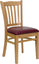 HERCULES SERIES NATURAL WOOD FINISHED VERTICAL SLAT BACK WOODEN RESTAURANT CHAIR WITH BURGUNDY VINYL SEAT