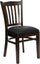 HERCULES SERIES WALNUT FINISHED VERTICAL SLAT BACK WOODEN RESTAURANT CHAIR WITH BLACK VINYL SEAT