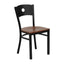 HERCULES SERIES BLACK CIRCLE BACK METAL RESTAURANT CHAIR WITH CHERRY WOOD SEAT