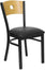 HERCULES SERIES BLACK CIRCLE BACK METAL RESTAURANT CHAIR WITH NATURAL WOOD BACK & BLACK VINYL SEAT