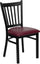 HERCULES SERIES BLACK VERTICAL BACK METAL RESTAURANT CHAIR WITH BURGUNDY VINYL SEAT