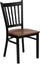 HERCULES SERIES BLACK VERTICAL BACK METAL RESTAURANT CHAIR WITH CHERRY WOOD SEAT