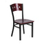 Flash Furniture HERCULES Series Black Decorative 4 Square Back Metal Restaurant Chair - Mahogany Wood Back & Seat [XU-DG-6Y1B-MAH-MTL-GG]