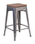 Flash Furniture 24" High Backless Clear Coated Metal Counter Height Stool with Square Wood Seat