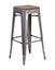 Flash Furniture 30" High Backless Clear Coated Metal Barstool with Square Wood Seat
