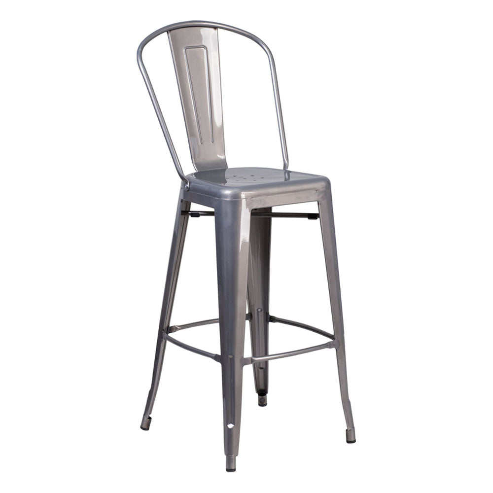 Flash Furniture High Clear Coated Indoor Counter Height Stool with Back 30''