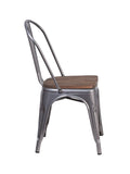 Flash Furniture XU-DG-TP001-WD-GG Clear Coated Metal Stackable Chair with Wood Seat