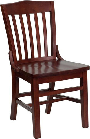 HERCULES SERIES SCHOOL HOUSE BACK WOODEN RESTAURANT CHAIR MAHOGANY FINISH