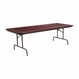 36'' x 96'' Rectangular Mahogany Melamine Laminate Folding Banquet Table [YT-3696-MEL-WAL-GG]