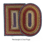 COTTON BRAIDED RUG OVAL LOG CABIN 4' x 6'