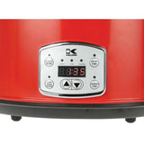 Kalorik Stainless Steel 8 Qt Digital Slow Cooker with Locking Lid - Red