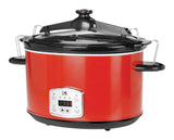 Kalorik Stainless Steel 8 Qt Digital Slow Cooker with Locking Lid - Red