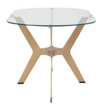 Studio Designs Home Archtech Modern End Table 24" in Gold, Clear Glass