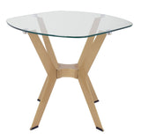 Studio Designs Home Archtech Modern End Table 24" in Gold, Clear Glass