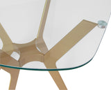 Studio Designs Home Archtech Modern End Table 24" in Gold, Clear Glass